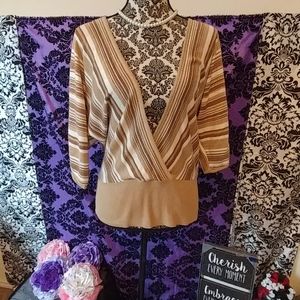Tan striped sweater size M New York & Co.